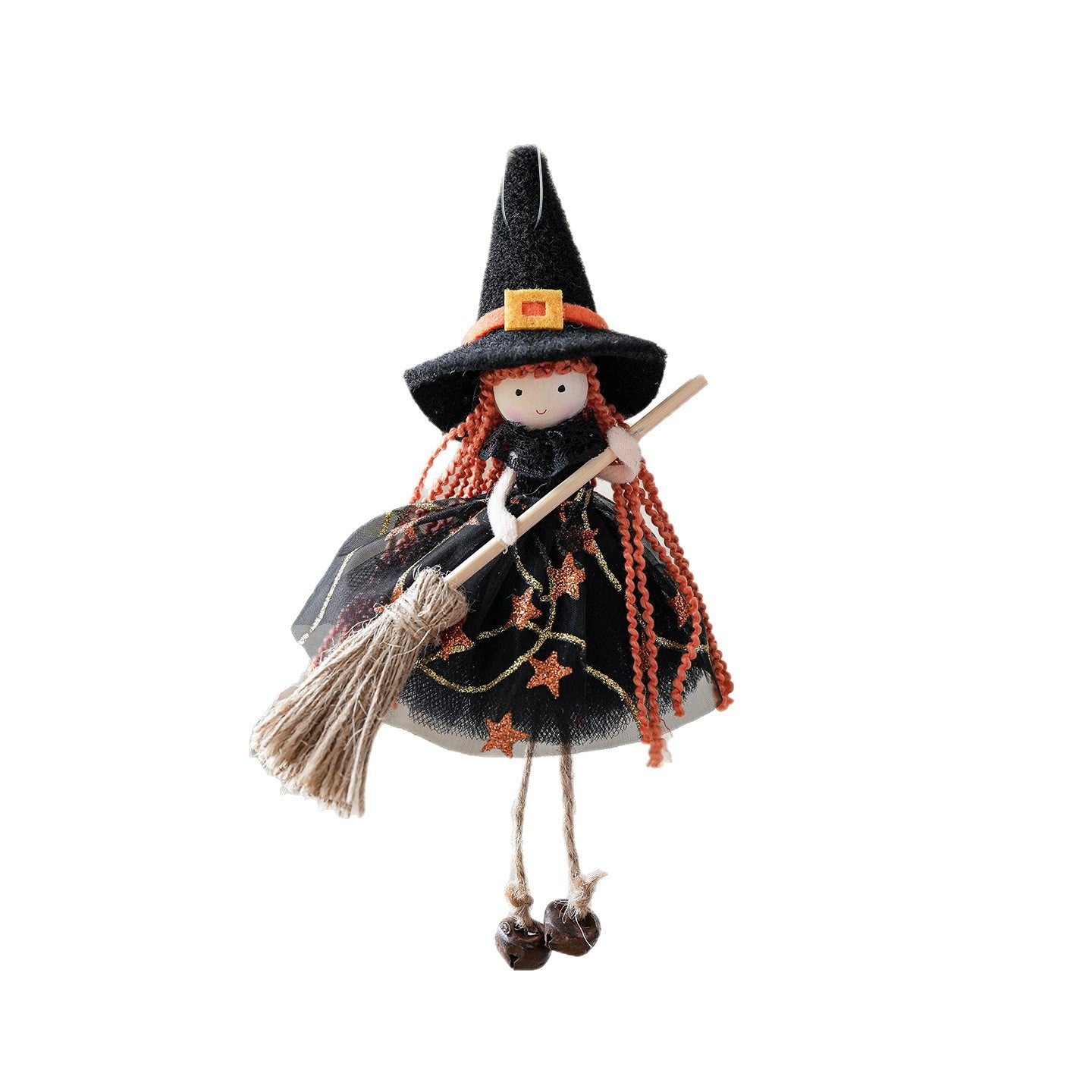 Halloween Mesh Broom Girl Angel Christmas Tree Pendant