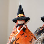 Halloween Mesh Broom Girl Angel Christmas Tree Pendant