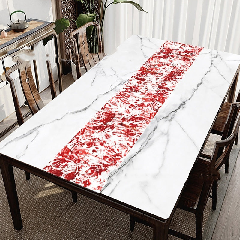 Horror Happy Halloween Tablecloth Bloody Handprint Table Cover Festival Halloween Party  Tablecloth Decoration Supplies