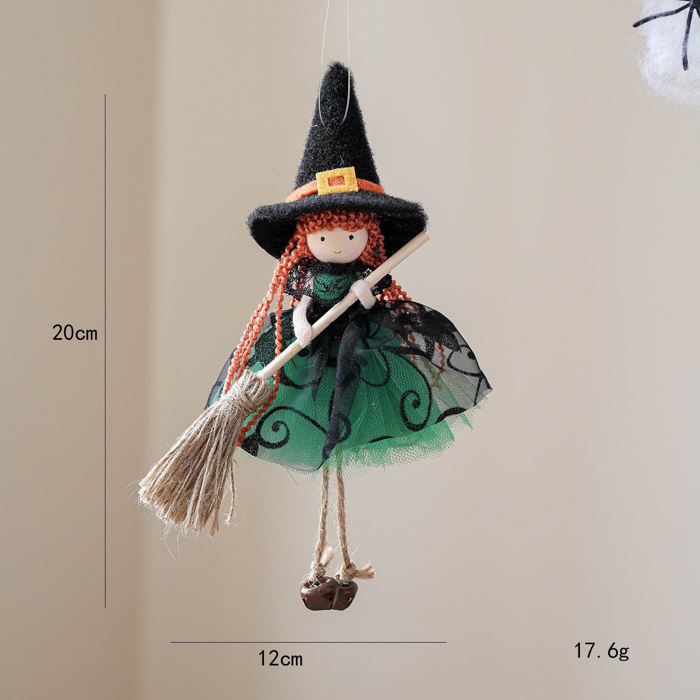 Halloween Mesh Broom Girl Angel Christmas Tree Pendant