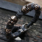 Halloween Jewelry Skull Premium Paracord Bracelet Stylish Skull Premium Paracord Bracelet Men's Handmade Punk Hiphop Woven Bracelet Creative