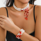 Halloween Pearl Collar Retro Gothic Style