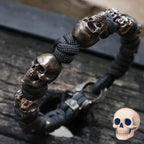 Halloween Jewelry Skull Premium Paracord Bracelet Stylish Skull Premium Paracord Bracelet Men's Handmade Punk Hiphop Woven Bracelet Creative